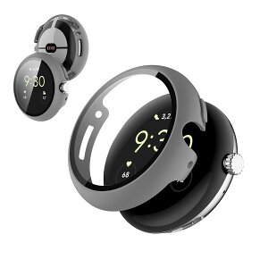 �y���������zFor Google Pixel Watch 4 45mm �p �P�[�X �J�o�[ KONXISA Google Pixel Watch 4 45mm �J�o�[+�t�B���� ��̌^�iPC�P�[�X+�K���X�t�B�����j�����ߗ� �C�菝�h�~ �Ռ��z�� �S�ʕی� ���E�ȒP�i�O���[