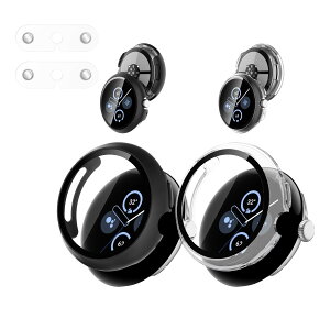 �y���������zGoogle Pixel Watch 4 41mm / 45mm �p �P�[�X + �[�d�⏕�� KONXISA �J�o�[+�t�B���� ��̌^�iPC�P�[�X+�K���X�t�B�����j �����[�d�\ �����ߗ� �C�菝�h�~ �Ռ��z�� �S�ʕی� ���E�ȒP �F�F