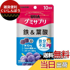 【送料無料】UHAグミサプリ 鉄&葉酸 アサイーミックス味 スタンドパウチ サイズ：20個 (x 1)