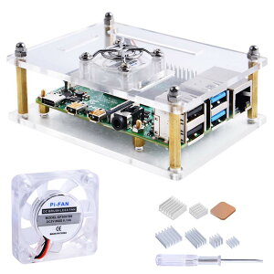 �y���������zGeeekPi �A�N�����P�[�X Raspberry Pi 4 Model B & Raspberry pi 3 Model B+ Raspberry Pi�P�[�X ��p�t�@���t�� �q�[�g�V���N Raspberry Pi 4 Model B/Pi 3B+/ Pi 3B/ 2B�p (�N���A)