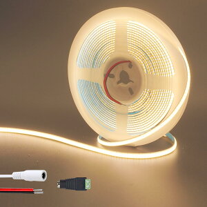 �y���������z�N���A�q���iClearhill�j12V 5mm�� COB LED�X�g���b�v���C�g�i�d���ʔ��j 5M �����F 3000K 400LEDs/M�A5521DC���X�R�l�N�^�[�t���A10W/M�ACRI90�A���b�L���H���ʃp�l�����C�g�X�g���b�v�AIP20�i