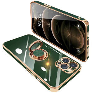 �y���������ziPhone12 pro �P�[�X �����O�t�� �A�C�t�H��12pro �����O �J�o�[ �ϏՌ� TPU ���b�L���H 360°��] �X�^���h�@�\ �ԍڃz���_�[ �X�g���b�v�z�[���t�� 6.1�C���`�i�_�[�N�O���[���j