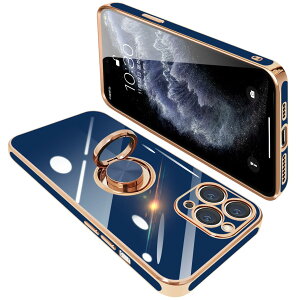 �y���������ziPhone11 Pro Max �P�[�X �����O�t�� �A�C�t�H��11promax �����O �J�o�[ �ϏՌ� TPU ���b�L���H 360°��] �X�^���h�@�\ �ԍڃz���_�[ �X�g���b�v�z�[���t�� 6.5�C���`�i�u���[�j