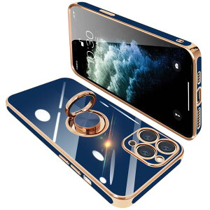 �y���������ziPhone11 pro �P�[�X �����O�t�� �A�C�t�H��11pro �����O �J�o�[ �ϏՌ� TPU ���b�L���H 360°��] �X�^���h�@�\ �ԍڃz���_�[ �X�g���b�v�z�[���t�� 5.8�C���`�i�u���[�j