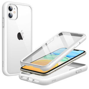 �y���������zJETech iPhone 11 (6.1�C���`��p) �P�[�X �t���ی�t�B�������� �����h�~ �t���{�f�B 360°�S�� �ی�J�o�[ �N���A�o�b�N (�z���C�g)