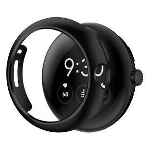 �y���������z�y2���zYUGYUG �Ή� Google Pixel Watch 2/1 �P�[�X PC�f�� ����t���[�� Google Pixel Watch 2/1 �J�o�[ �����^ �����ߗ� ��d�\�� ���ʕی� �Ռ��h�~ �t����������Ȃ��^�C�v(�u���b�N)