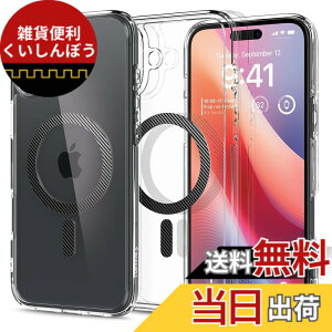 �y���������zSpigen iPhone 16 Plus �P�[�X �N���A MagSafe�Ή� �ϏՌ� �X�g���b�v�z�[�� ���ϖh�~ �o���p�[ �ČRMIL�K�i �E���g���E�n�C�u���b�h�E�}�O�t�B�b�g ACS08077 (�J�[�{���E�t�@�C�o�[)