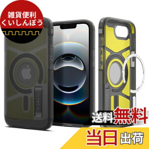 �y���������zSpigen iPhone 16e �P�[�X �yMagSafe�z�A�N�Z�T���[�Ή� �}�O�l�b�g���� �X�^���h ��� �}�b�g �ϏՌ� �ČRMIL�K�i �^�t�E�A�[�}�[�iAI�j�E�}�O�t�B�b�g ACS09138 (�t���X�g�E�u���b�N)