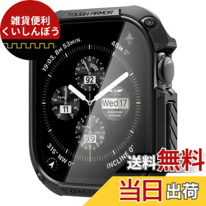�y���������zSpigen Apple Watch 10 �P�[�X 46mm AppleWatch10 �Ή� �K���X ��̌^ �ČRMIL�K�i�擾 ��ʕی� �ϏՌ� ���� �Ռ� �z�� ���菝 �h�~ �ی�J�o�[ �^�t�E�A�[�}�[ ACS08603 (�u���b�N)