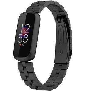 �y���������z�Ή�Fitbit Luxe/Luxe Special Edition �o���h �X�e�����X �t�B�b�g�r�b�g Luxe �o���h �ϋv�� �K�тɂ��� Fitbit Luxe Special Edition �����x���g ���߉\ �r�W�l�X�� �j���ʗp�i�u���b�N�j