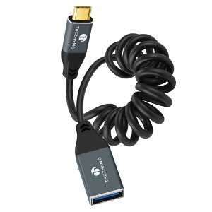 �y���������zThzzhnno USB C to USB �X�p�C���� 3.0�ϊ��P�[�u�� 5Gbps �����R�[�h USB-C�I�X to USB-A���X �f�[�^�]���Ή� �L�k�� iPhone 16/15 Pro�EMacBook Pro 2022�EMacBook Air/Mini�EiPad �Ή� �i85 mm-1 m�����j