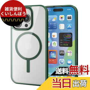 �y���������z�G���R�� iPhone 16 Pro �P�[�X �N���A �}�O�l�b�g MAGKEEP �n�C�u���b�h ���C�����X�[�d�Ή� 4�p�G�A�[�N�b�V���� �f�B�[�v�O���[�� PM-A24CMAG03GN
