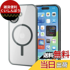 �y���������z�G���R�� iPhone 16 �P�[�X �N���A �}�O�l�b�g MAGKEEP �n�C�u���b�h �t���[���t�� ���C�����X�[�d�Ή� 4�p�G�A�[�N�b�V���� �`���R�[���O���[ PM-A24AMAG03GY