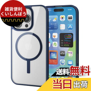 �y���������z�G���R�� iPhone 16 Pro �P�[�X �N���A �}�O�l�b�g MAGKEEP �n�C�u���b�h ���C�����X�[�d�Ή� 4�p�G�A�[�N�b�V���� �l�C�r�[ PM-A24CMAG03NV
