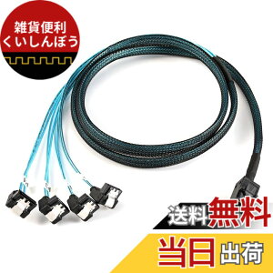 �y���������zCablecc����Mini SAS SFF-8643�z�X�g����A���O��4 SATA�^�[�Q�b�g�n�[�h�f�B�X�N6Gbps�f�[�^�T�[�o�[RAID�P�[�u��1m