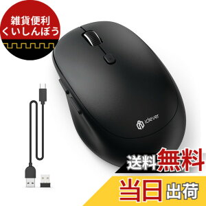 �y���������ziClever ���C�����X�}�E�X �f���A�����[�h �����}�E�X Bluetooth type-C�[�d�� �}�E�X 2.4GHz �É� 7���{�^�� 800/1200/1600/2400 DPI 3��f�o�C�X�����ڑ��\Windows XP/Vista/7/8/10�AMac�AiPad OS�AiOS