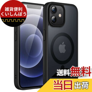 �y���������zJETech iPhone 12/12 Pro 6.1�C���`�p �}�O�l�b�g �P�[�X MagSafe�ɑΉ� �������̃}�b�g�w�� ���^ �ϏՌ� �J�o�[ (�u���b�N)