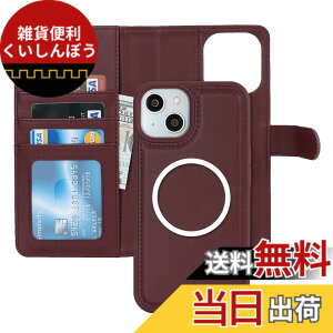 �y���������zPelanty for iPhone 15 �P�[�X�蒠�^ Magsafe�Ή����C�����X�[�d for iPhone15 2in1������ �g�уJ�o�[ PU���U�[+TPU ���z�^�J�o�[ �}�O�l�b�g ���O�����R ���p2way ���K����D���� �J�[�h���[ 