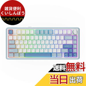 �y���������zEPOMAKER x Aula F75 �Q�[�~���O�L�[�{�[�h �K�X�P�b�g ���J�j�J���L�[�{�[�h 5�w�p�b�h���m�u�t�� 75% ���C�����X �z�b�g�X���b�p�u�� Bluetooth/2.4GHz/USB-C RGB �Z�K�F�؎擾 (Sea Salt Blue, L