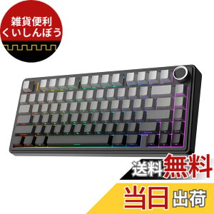 �y���������zEPOMAKER x Aula F75 �Q�[�~���O�L�[�{�[�h �K�X�P�b�g ���J�j�J���L�[�{�[�h 5�w�p�b�h���m�u�t�� 75% ���C�����X �z�b�g�X���b�p�u�� Bluetooth/2.4GHz/USB-C RGB �Z�K�F�؎擾 (Black Gradient, 