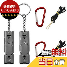 【送料無料】緊急ホイッスル、CTRICALVER 高デシベル安全ホイッスル、ストラップ付き、キーチェーン、二連サバイバルホイッスル、電気メッキグレー、80~150dB、学校、ジム、屋外キャンプに最適 (2 セット)
