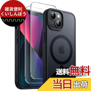 �y���������zJETech 3 in 1 iPhone 13 mini 5.4 �C���`�p �}�O�l�b�g �P�[�X 2�������K���X�t�B�����t�� MagSafe�Ή� �������}�b�g�o�b�N �ϏՌ��X�}�z�J�o�[ (�u���b�N)