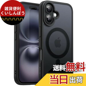 �y���������zJETech iPhone 16 Plus 6.7�C���`�p �}�O�l�b�g �P�[�X MagSafe�ɑΉ� �������̃}�b�g�w�� ���^ �ϏՌ� �J�o�[ (�u���b�N)