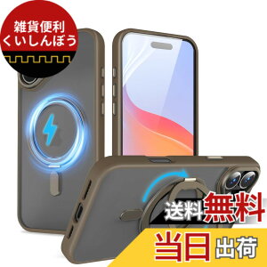 �y���������zQUEASON�yiPhone 16Plus �p MagSafe�Ή� �P�[�X�z360°��]�X�^���h ���C�����X�[�d�Ή� ��phone16plus �p �P�[�X �����O�t�� �ČRMIL�K�i iphone16�v���X �p �X�}�z�P�[�X �������� �����h�~ phon
