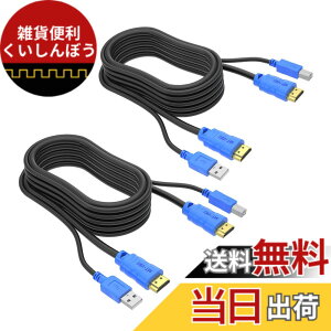 �y���������zMT-VIKI USB HDMI KVM�P�[�u�� 2�{�p�b�N 10�t�B�[�g 4K HDMI USB A - HDMI USB B �c�C���R�[�h �W��KVM�X�C�b�`�p 10�t�B�[�g �F�F�u���b�N&�u���[�A�T�C�Y�F10ft