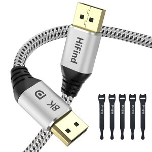 �y���������z�����Q�[�~���O DP�P�[�u�� 8K DisplayPort�P�[�u��1.4�K�i �f�B�X�v���C�|�[�gVer1.4 8K@60HZ/5K@60HZ/4K@144Hz/2K@240Hz 30AWG OFC 32.4Gbps �i�C���� HD�f��AHDR�APC�A���j�^�[�A�v���W�F�N�^�[�ɑ�