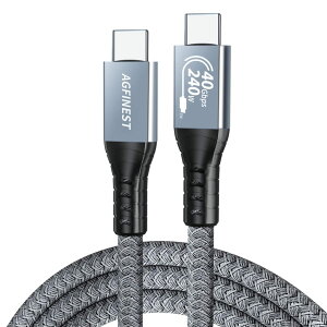 �y���������zUSB4 �P�[�u�� 240W 48V/5A���}���[�d 40Gbps�f�[�^�]�� 8K@60Hz�f���o�� PD3.1�Ή� USB-IF�F��thunderbolt 4 �P�[�u���Ή� MacBook M1 M2�AMac mini�ASSD�Ȃ�Type c���@��Ή� �O���[ �T�C�Y�F1M