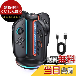 �y���������zSwitch 2 �W���C�R�� �[�d�X�^���h 4�䓯���[�d ���C�z�� �����[�d LED�C���W�P�[�^�[ RGB���C�g �ߏ[�d�ی� �[�d�� �X�C�b�`2�p �}���[�d�X�^���h �ȃX�y�[�X Type-C�P�[�u���t�� �F