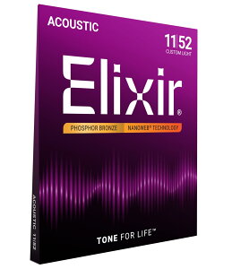 �y���������zElixir �G���N�T�[ �A�R�[�X�e�B�b�N�M�^�[�� NANOWEB �t�H�X�t�@�[�u�����Y �y�������K�i�z �F�F1�Z�b�g�A�T�C�Y�FCustom Light .011-.052