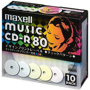�y���������zmaxell ���y�p CD-R 80�� �C���N�W�F�b�g�v�����^�Ή��f�U�C���v�����g���C�h���) 10�� 5mm�P�[�X�� CDRA80PMIX.S1P10S parent �T�C�Y�F10��
