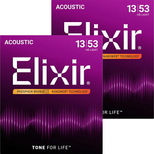 �y���������zElixir �G���N�T�[ �A�R�[�X�e�B�b�N�M�^�[�� NANOWEB �t�H�X�t�@�[�u�����Y �y�������K�i�z �F�F2�Z�b�g�A�T�C�Y�FHD Light .013-.053