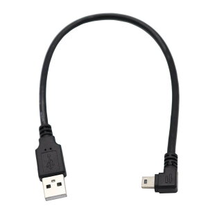 �y���������zViViSunUSB2.0�~�j�P�[�u��USB(A)�I�X-USB(miniB)�I�XL�^�㉺���E90°�����ϊ��P�[�u�������b�L�t������480Mbps�̃f�[�^�]���������[�h �F�FUSB��&Mini�EL�A�T�C�Y�F0.3m