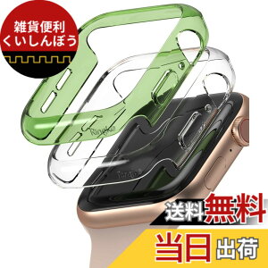 �y���������zJP - Ringke Apple Watch Series 6 / 5 / 4 / SE 40, 44mm Slim �F�FClear & Olive Green (2P)�A�T�C�Y�F[6 / 5 / 4 / SE 40mm]