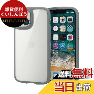 �y���������z�G���R�� iPhone 11 �P�[�X �ϏՌ�x�t���[�� TOUGH SLIM LITE [�w�ʃN���A�^�C�v] �u���b�N �F�F�O���[�A�T�C�Y�FiPhone 13 mini