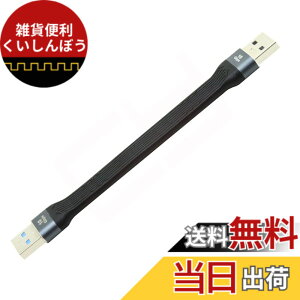 �y���������zCablecc USB-C Extension Cable Flat Slim FPC Data Cable for Laptop & Phone 13cm �F�FBlack Type A Male to Male 10Gbps