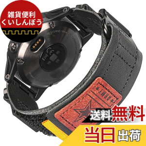 �y���������z�����p�E�H�b�`�o���h Garmin�Ή� Fenix/Forerunner/Approach/MARQ/Quatix/D2�V���[�Y�Ή� �����i�C������ �҂ݍ��݃��[�v�f�U�C�� �����Y�p �F�FBlack/3�A�T�C�Y�F22MM / S(165mm-190mm)6.4-7.4�C��