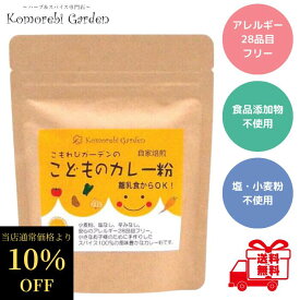 【楽天スーパーSALE 通常価格より10％OFF】 こもれびガーデン こどものカレー粉 90g カレー粉 無添加 離乳食 こどものカレー 甘口 ベビーフード 1歳 アレルギー28品目フリー 辛くない 粉末 小麦粉不使用 スパイス 送料無料