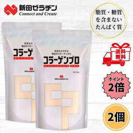 【クーポン最大5％OFF＋P2倍】 新田ゼラチン コラーゲンプロ 300g 2個セット 介護食 ゼラチン 顆粒 粉末 たんぱく質 補助食品 補給 コラーゲンペプチド 送料無料