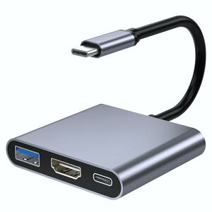 HDMI Type-C ϊA_v^[ yHDMI+USB3.0+ PD 100W }[dz 3-IN-1 USB-C HDMI 5Gbpsf[^ 4K@30Hzfo ^CvC HDMI ϊA_v^ USB C nu g/[h Switch/iPhone15/iPhone16V[