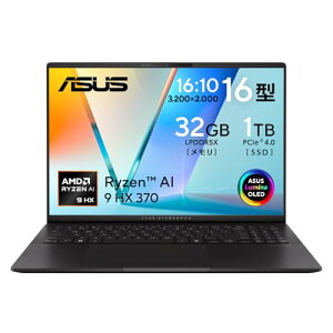 ASUS m[gp\R Vivobook S 16 M5606WA 16^ AMD Ryzen AI 9 HX 370 32GB SSD 1TB Windows 11 dʖ1.5kg Wi-Fi 6E Type-CdΉ L@ELpl J[h[_[ CopilotL[ AI PC M5606WA-AI9321W