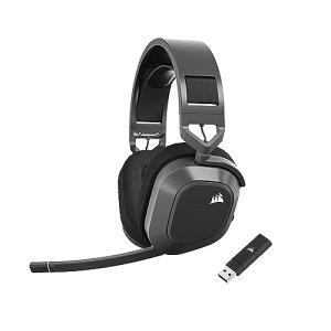 CORSAIR HS80 MAX WIRELESS �Q�[�~���O�w�b�h�Z�b �g PC/PS4/PS5�Ή� Bluetooth�Ή� �������[�t�H�[���C���[�p�b�h Dolby ATOMOS�I�[�f�B�I �A���~�t���[�� �X�`�[���O���C CA-9011295-AP