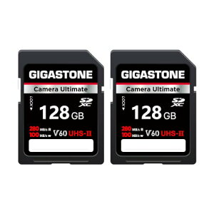 GIGASTONE SDJ[h 128GB 2Zbg UHS-II V60 U3 SDXC  [J[h, ő280MB/s, 4K UHD rfI Canon Nikon Sony Pentax Kodak Olympus PanasonicȂ fW^J ჌tΉ ~jP[X2t