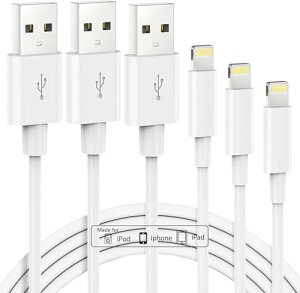 USB-A to Lightning P[u 2M 3{Zbg }[d ő2.4A f[^] fh~ ϋvRlN^̗p iPhone14/14Pro/14ProMax/iPhone13/13Pro/13promax/12/11/XS/XR/X/8/iPad/ eΉ ACtH CgjO