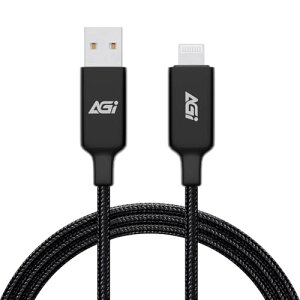 AGI USB Type A to Lightning P[u (MFiF 1M) ^CvcP[u 12W }[d USB2.0 2.4A/5V iC҂݃R[h ϋv x480Mbps iPhone 14/13/12/11 /Pro/Pro Max/Plus/X/XS/XR / 8 Plus/iPad Ή CA138