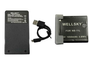 WELLSKY NB-11L NB-11LH �݊��o�b�e���[ 1�� + ���y�� USB Type-C �݊��[�d�� �o�b�e���[�`���[�W���[ CB-2LF 1�� [2�Z�b�g] �����[�d��ŏ[�d�\ �c�ʕ\���\ �����i�Ɠ����悤�g�p�\ �[�q�ی�J