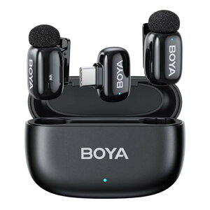 BOYA miniCX}CNy~j360°Ws}CNz^Cvc }CN iPhone 16/15V[YΉ Androidp USB-C uڑ mCYy vOvC AIϊ `100m 2lp u[gD